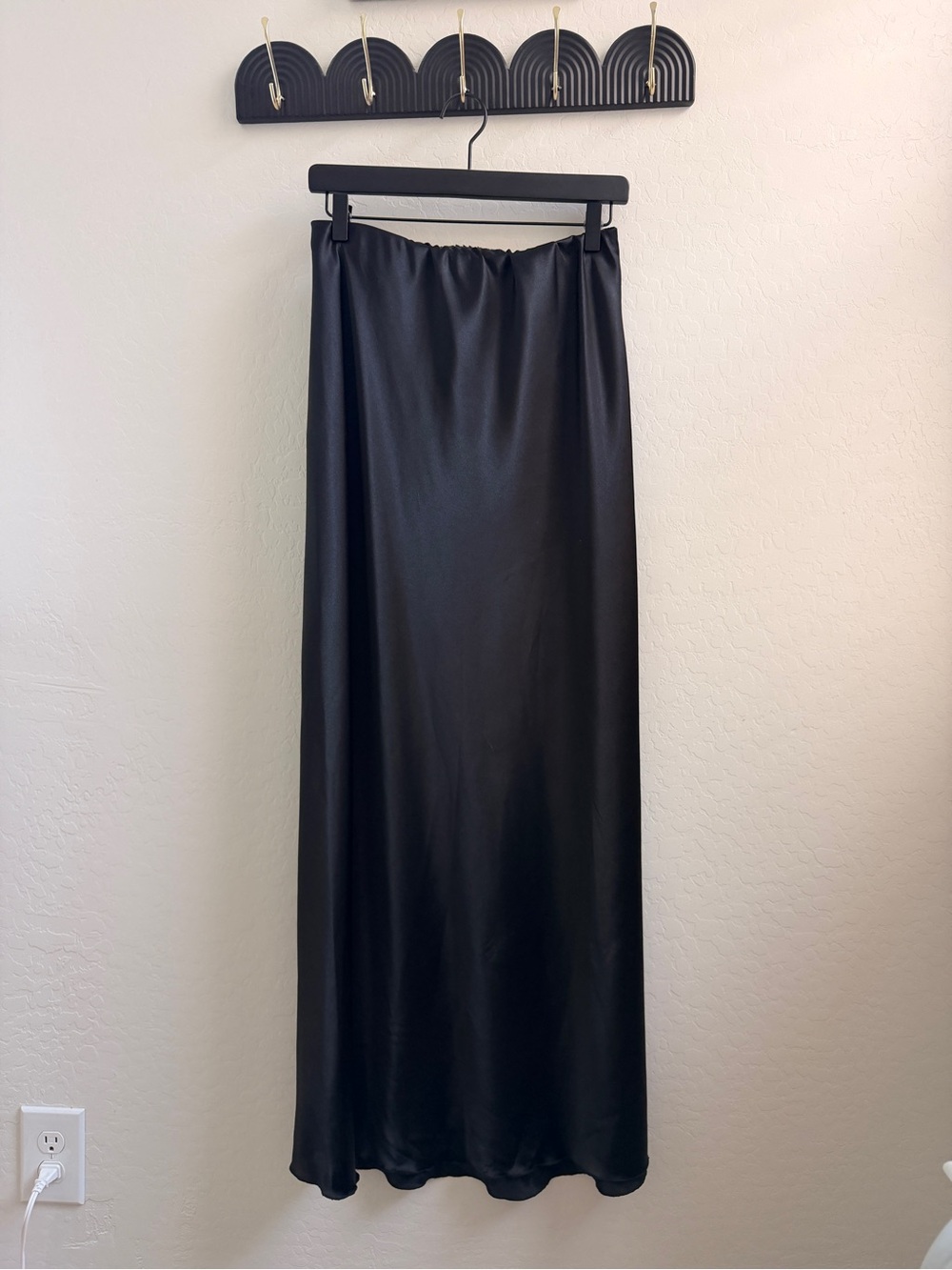 Black Satin Maxi Skirt - Sleek Slip Silhouette